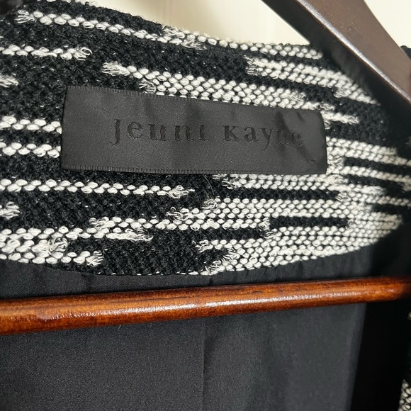 Jenni Kayne Open Front Knit Cotton Sweater Jacket Marled Black and White Small - Picture 4 of 5
